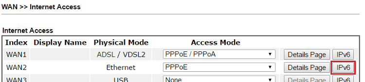 Thêm địa chỉ IPv6 trên giao diện WAN của bộ định tuyến Vigor