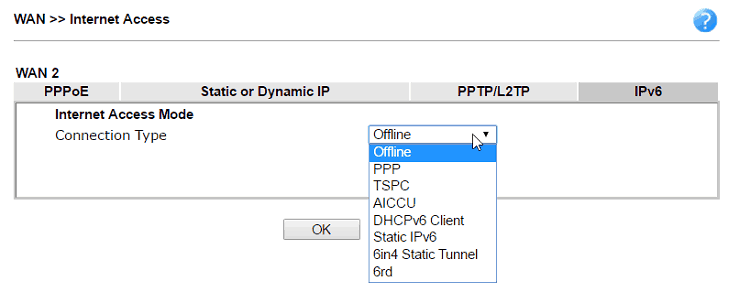 Thêm địa chỉ IPv6 trên giao diện WAN của bộ định tuyến Vigor