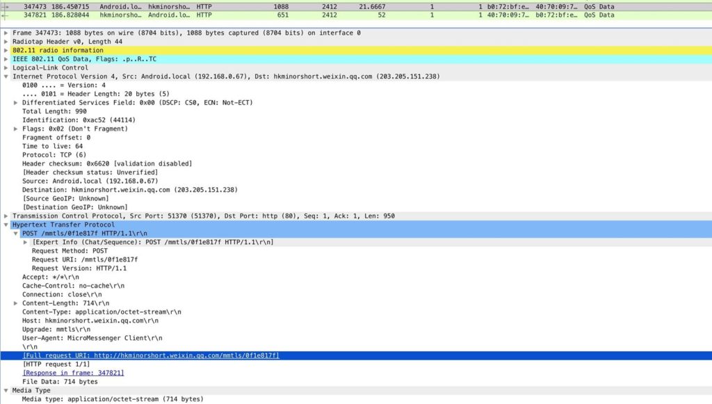 Gián điệp truy cập từ điện thoại thông minh với thủ thuật Wireshark