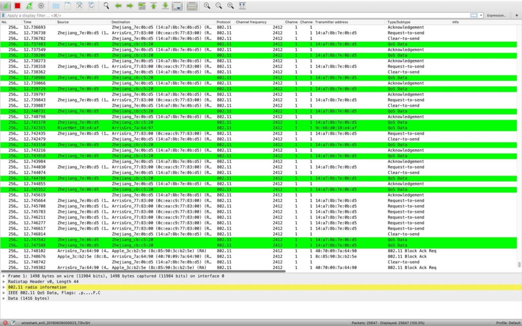 Gián điệp truy cập từ điện thoại thông minh với thủ thuật Wireshark