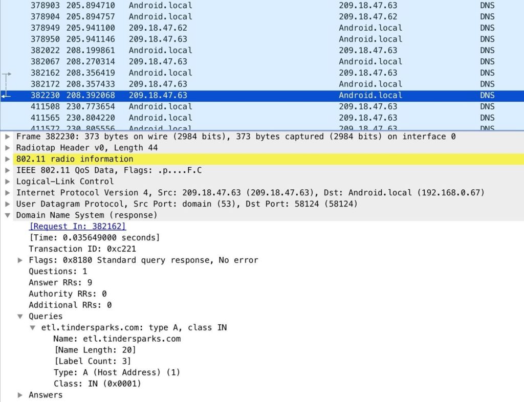 Gián điệp truy cập từ điện thoại thông minh với thủ thuật Wireshark