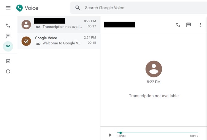 Cuộc gọi Bản ghi Google Voice