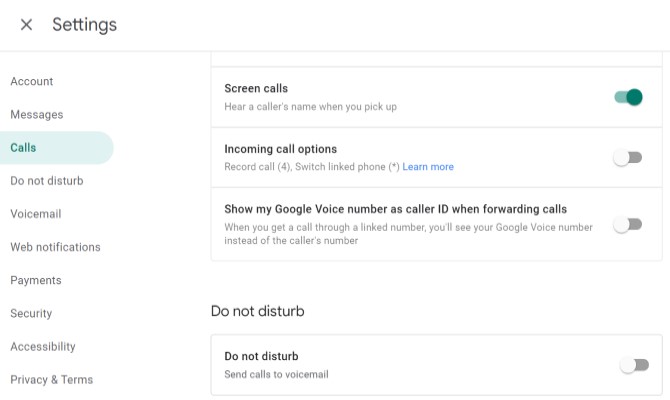 Cuộc gọi trên màn hình Google Voice