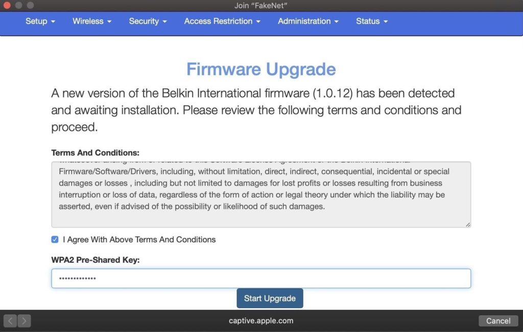 firmware upgrade wifiphisher