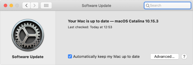 Trang Tùy chọn hệ thống cập nhật phần mềm trong macOS