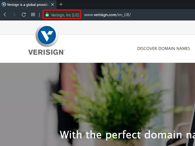 Trang web VeriSign hiển thị chứng chỉ mở rộng trong Opera