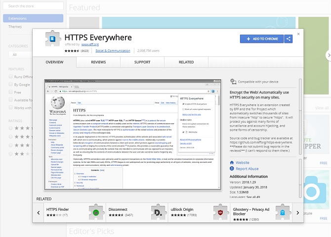 tiện ích mở rộng bảo mật chrome - HTTPS ở mọi nơi
