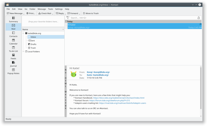 Ứng dụng email KDE KMail trên Linux