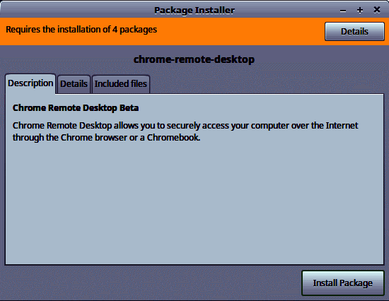 Chrome Remote Desktop Cài đặt các gói Linux