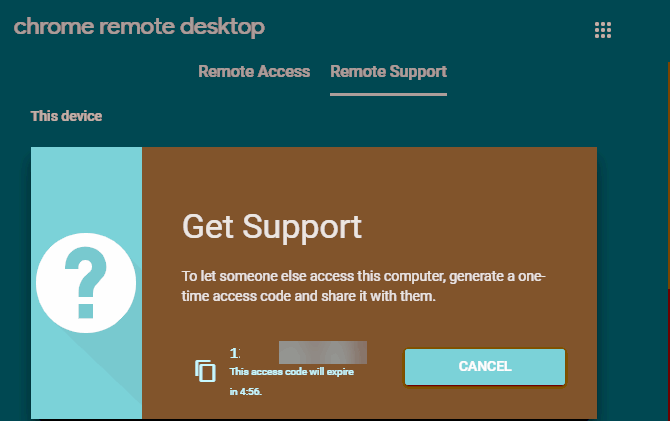 Chrome Remote Desktop Tạo mã