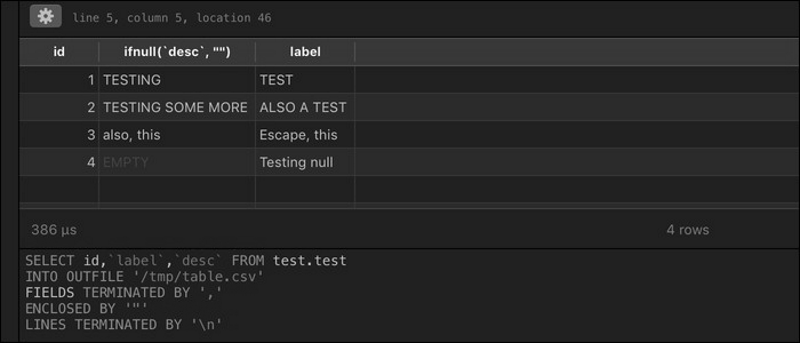 Export a CSV