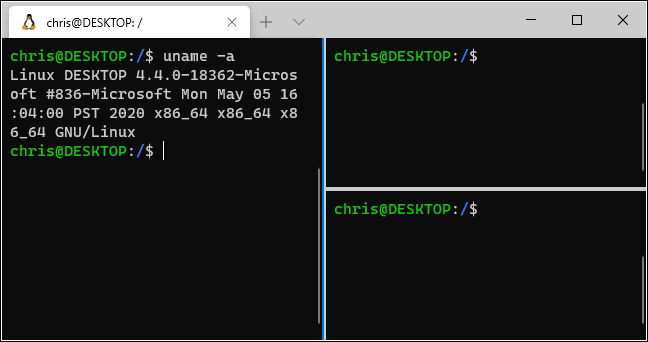 Phóng to văn bản trong Windows Terminal.