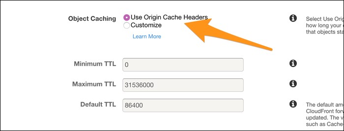 CloudFront sẽ sử dụng các Cache-Control