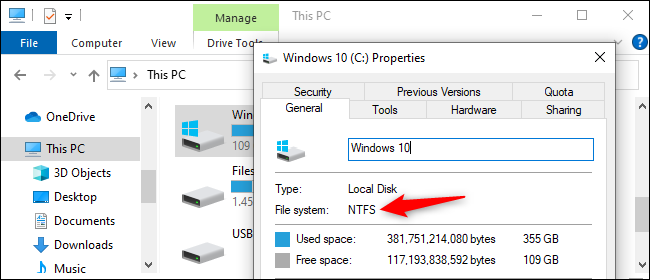 Kiểm tra hệ thống tệp của ổ đĩa trong Windows 10.