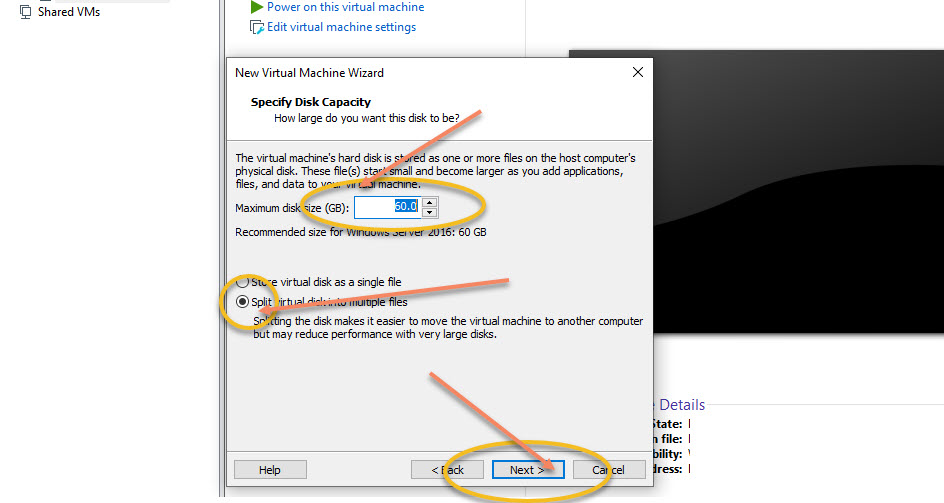  specify disk capacity