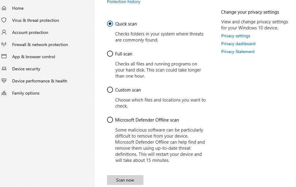 Microsoft Defender Offline Scan