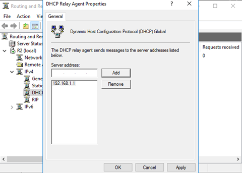 Nhập địa chỉ IP của DHCP   