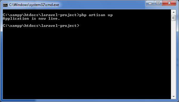 php artisan up