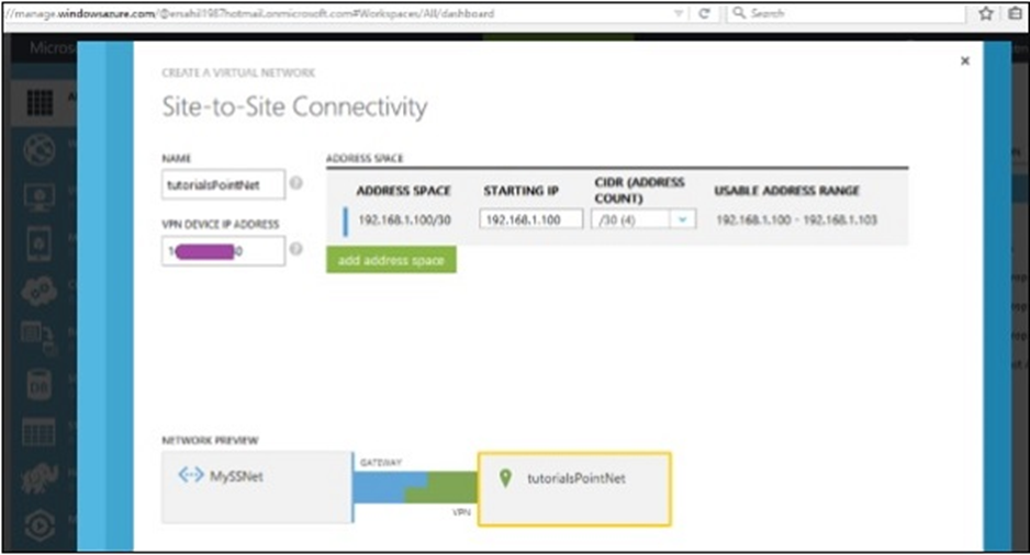 azure site to site