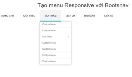 cách tạo menu Responsive với Bootsnav