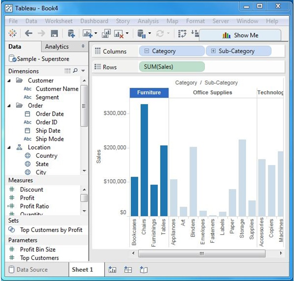 Tableau - Chế độ xem dữ liệu tùy chỉnh