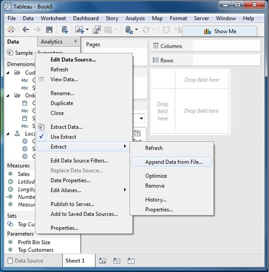 Tableau - Trích xuất dữ liệu