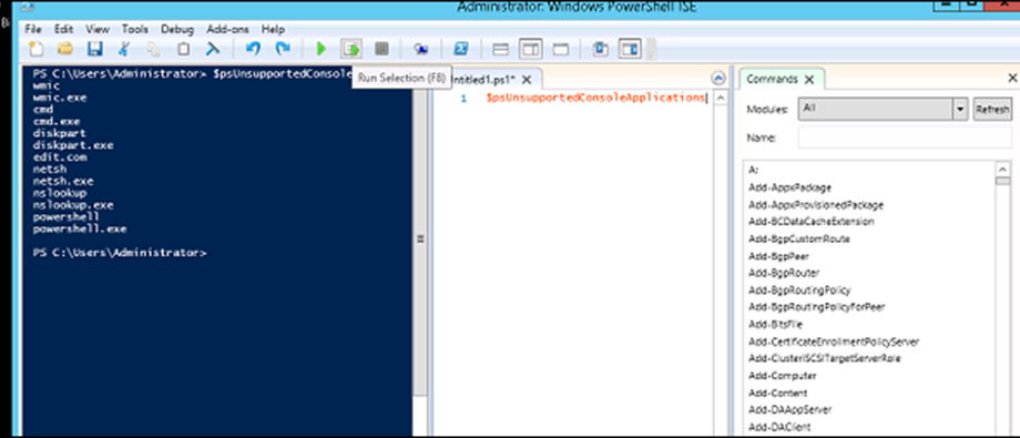 windowa server 2012 powershell