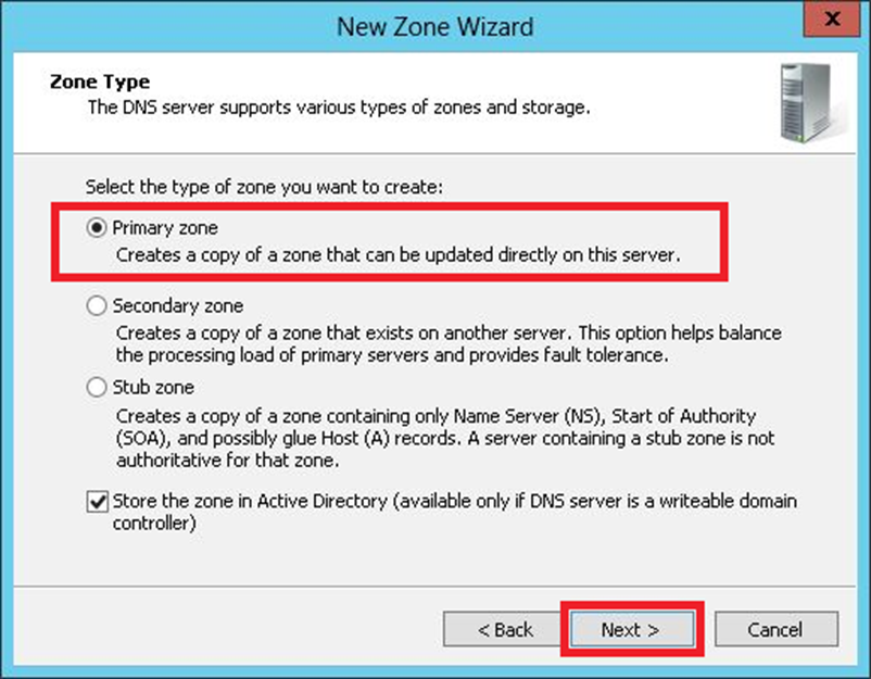 Windows Server 2012 - Vùng chính 