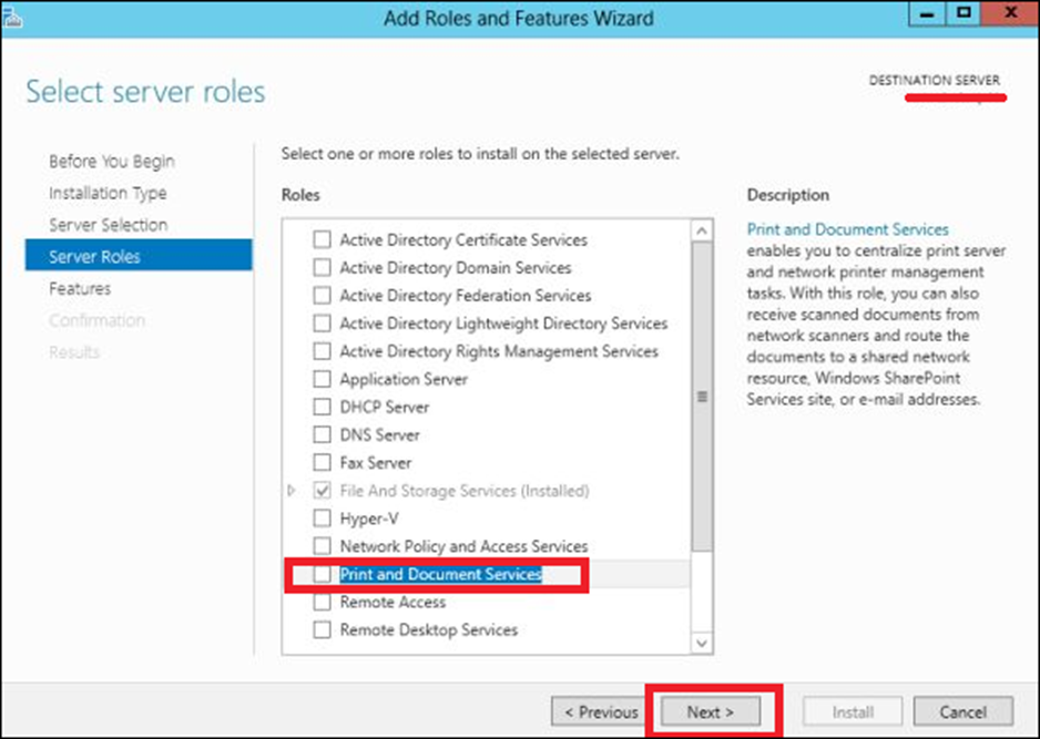 Windows Server 2012 - Máy chủ in 