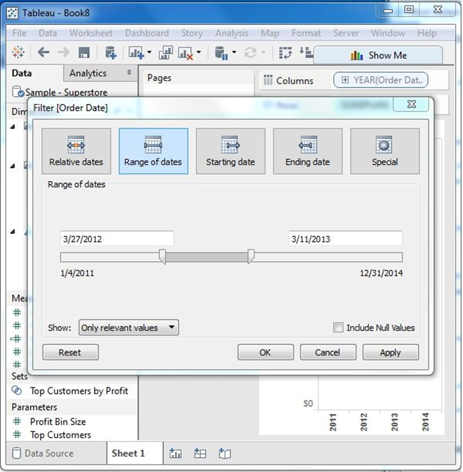 Tableau - Bộ lọc cơ bản