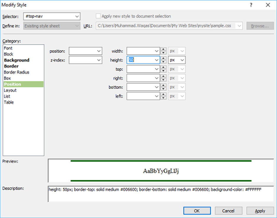 Microsoft Expression Web - HTML Layout