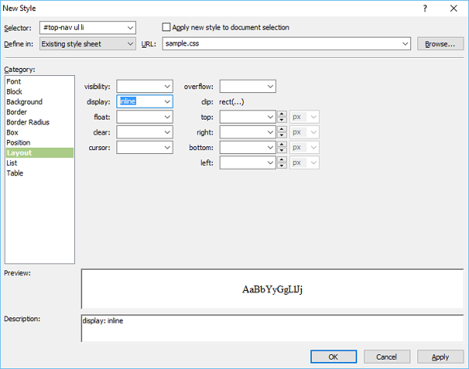 Microsoft Expression Web - HTML Layout