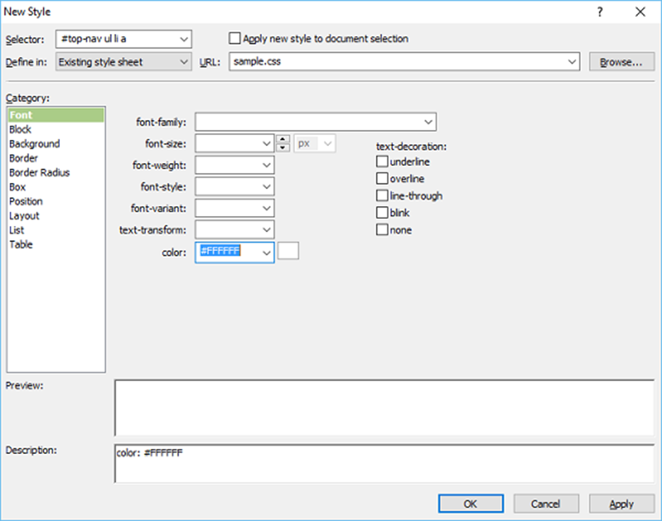 Microsoft Expression Web - HTML Layout