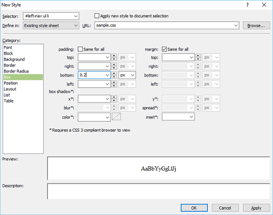 Điều hướng dọc Microsoft Expression Web