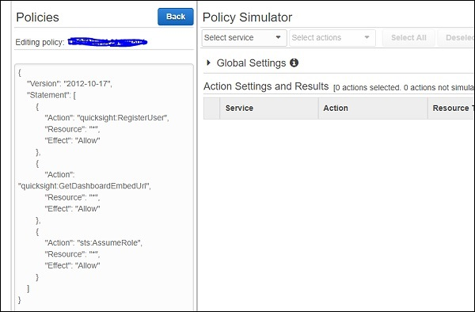 AWS Quicksight - Quản lý Chính sách IAM 