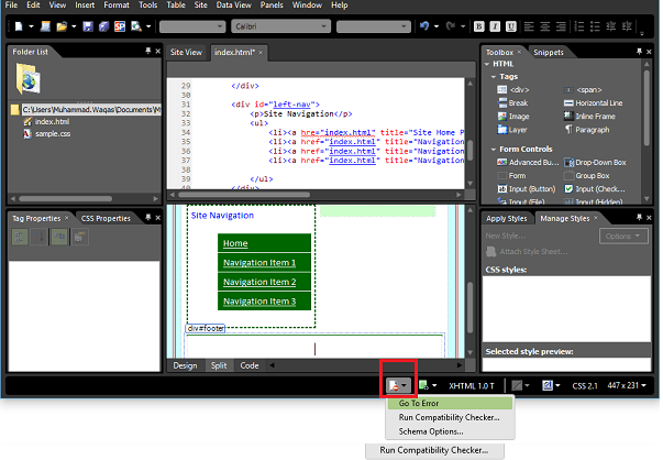 Microsoft Expression Web - Xác thực các trang 