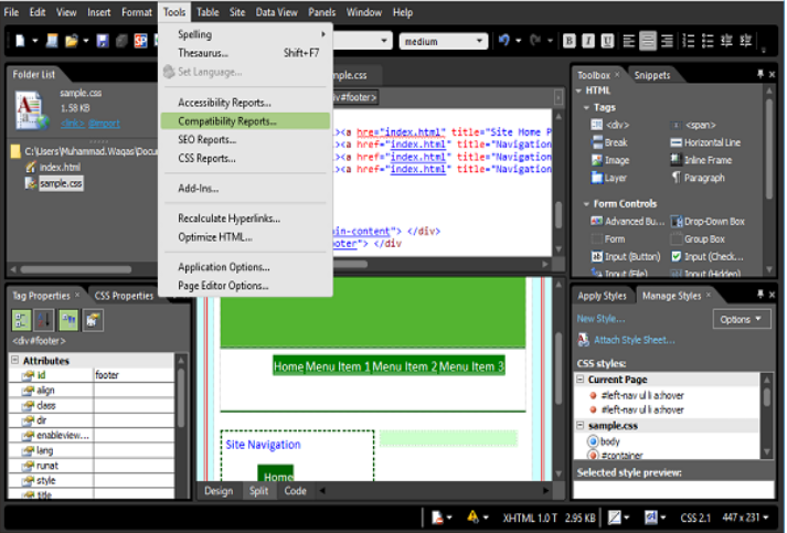 Microsoft Expression Web - Xác thực các trang 