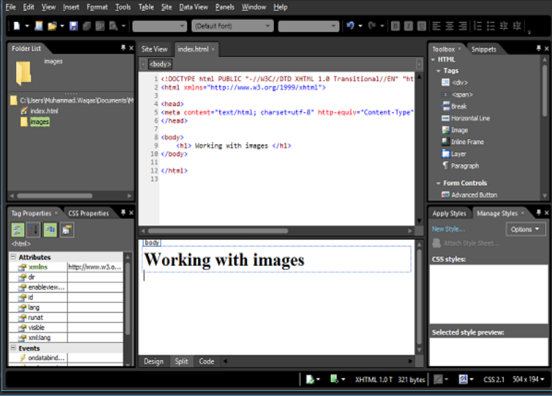 Microsoft Expression Web - Hình ảnh