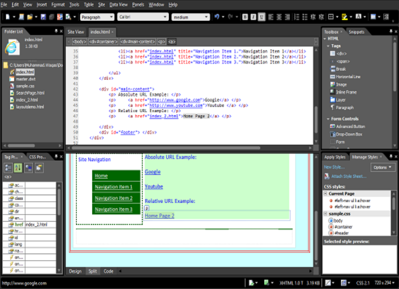 Microsoft Expression Web - Siêu liên kết 