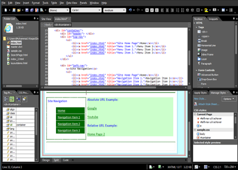 Microsoft Expression Web - Siêu liên kết 