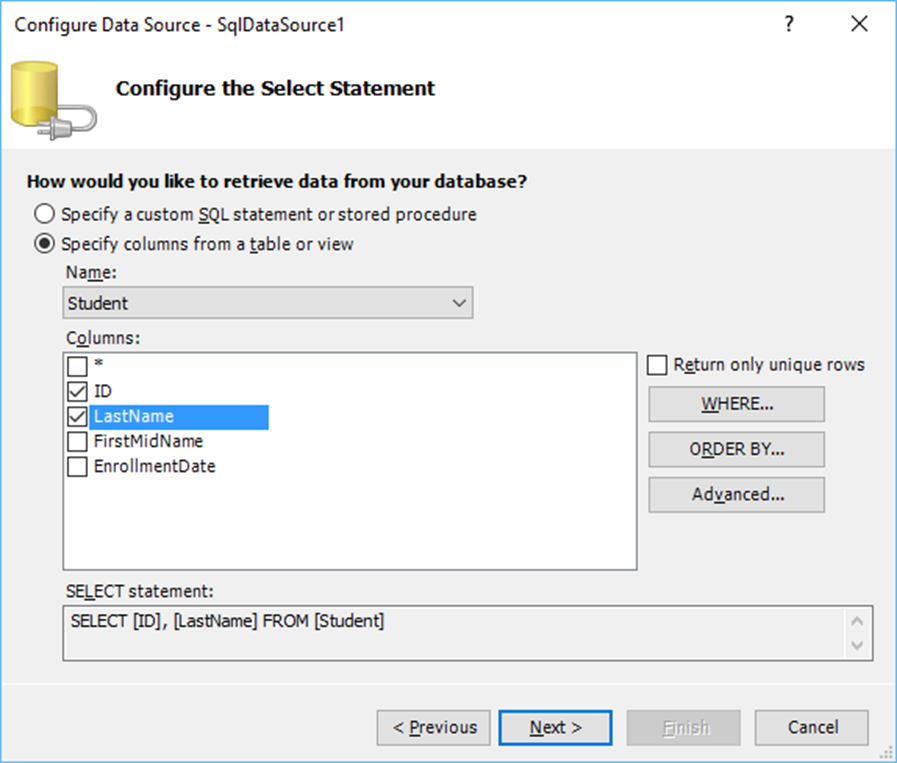 Microsoft Expression Web - Nguồn dữ liệu SQL