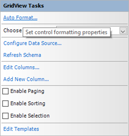 Microsoft Expression Web - Gridview 