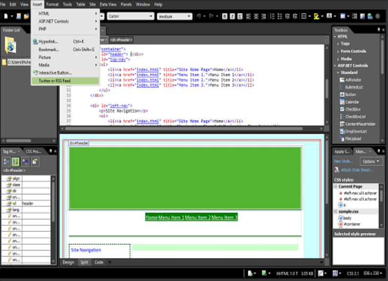 Microsoft Expression Web - Phần bổ trợ