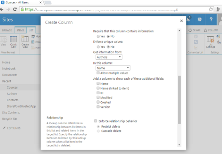 SharePoint - Chức năng danh sách