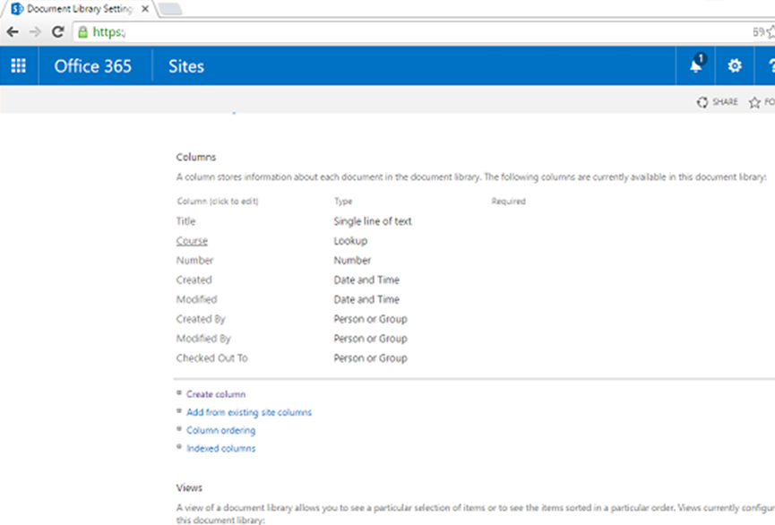 SharePoint - Cột Trang và Loại Nội dung