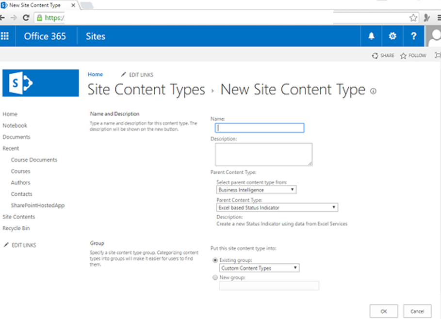 SharePoint - Cột Trang và Loại Nội dung