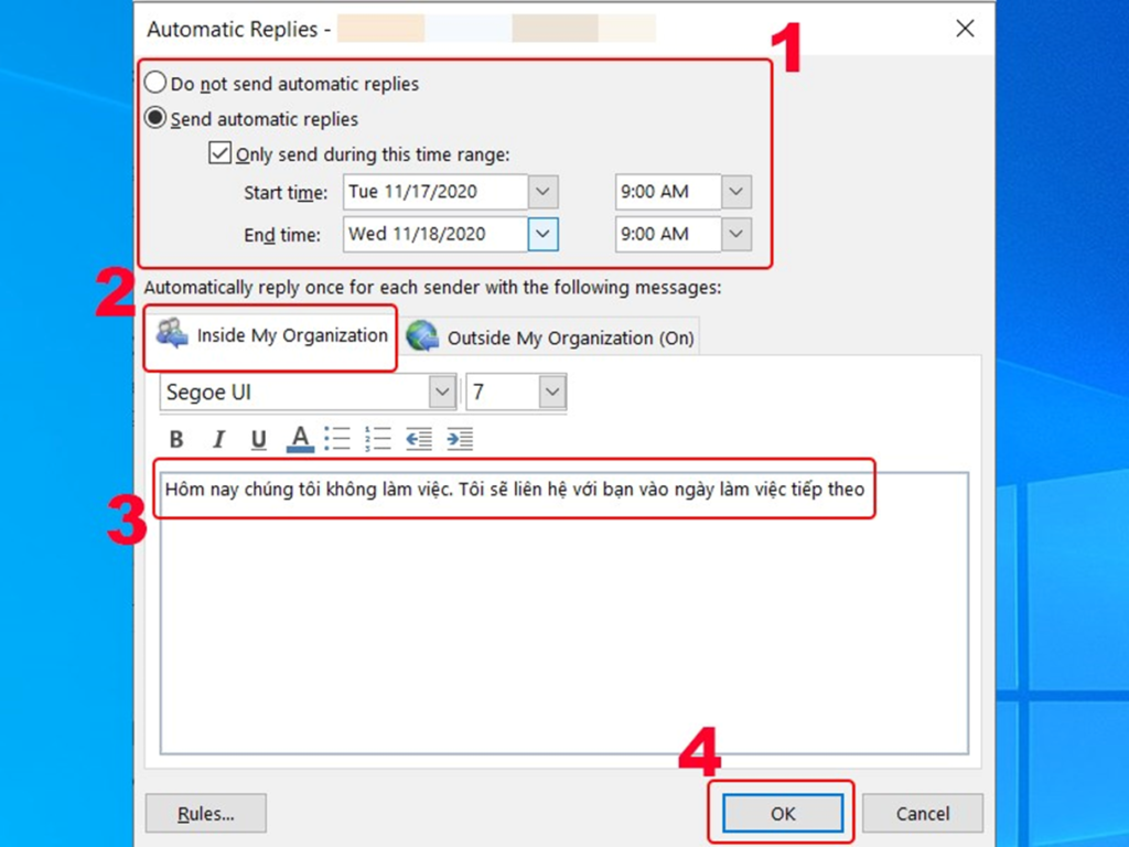 Lợi ích khi sử dụng tính năng auto reply Outlook