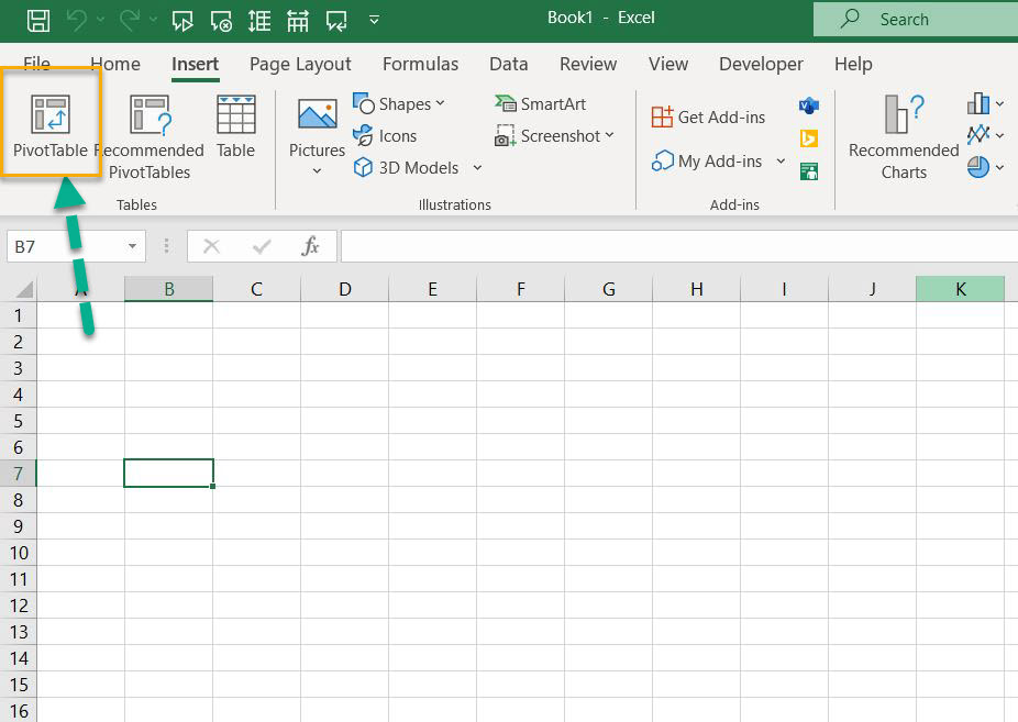 Tạo một PivotTable