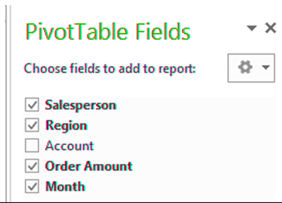 Trường PivotTable