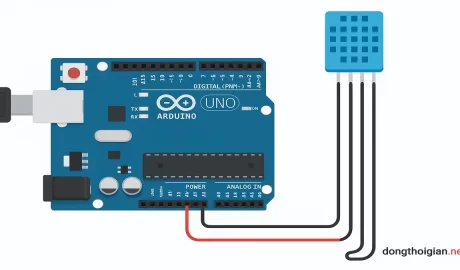 Sơ đồ kết nối cảm biến nhiệt độ DHT11 với Arduino Uno